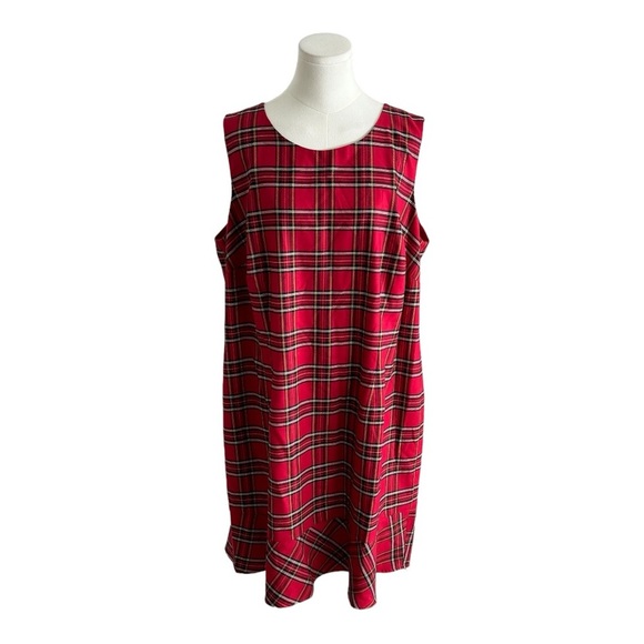 TALBOTS Womens Red Tartan Plaid Wool Blend Flounce Hem Sheath
Dress Size 16WP 16 - Picture 6 of 11